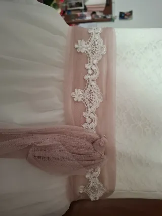 Traje de Comunión Niña Blanco y Rosa
