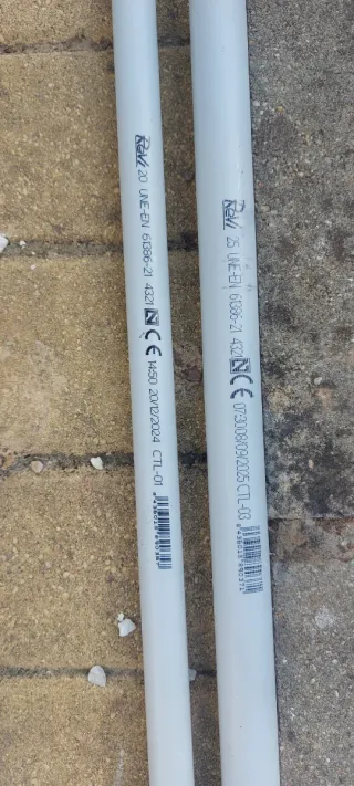 Tubería PVC 10x20mm y 10x25mm 3m