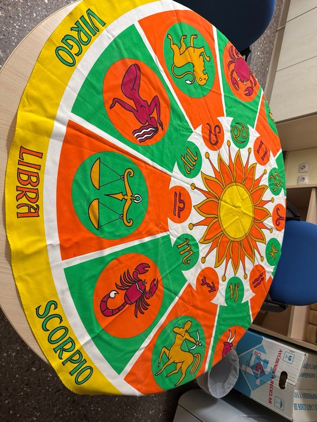 Mantel redondo y servilletas vintage horóscopos