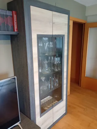 Mueble salón completo TV y vitrina