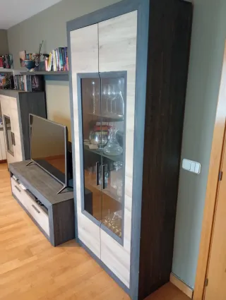 Mueble salón completo TV y vitrina