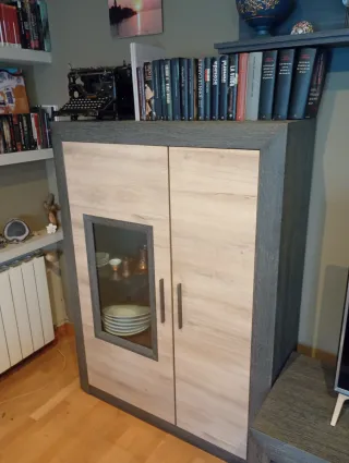 Mueble salón completo TV y vitrina