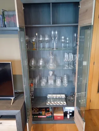 Mueble salón completo TV y vitrina