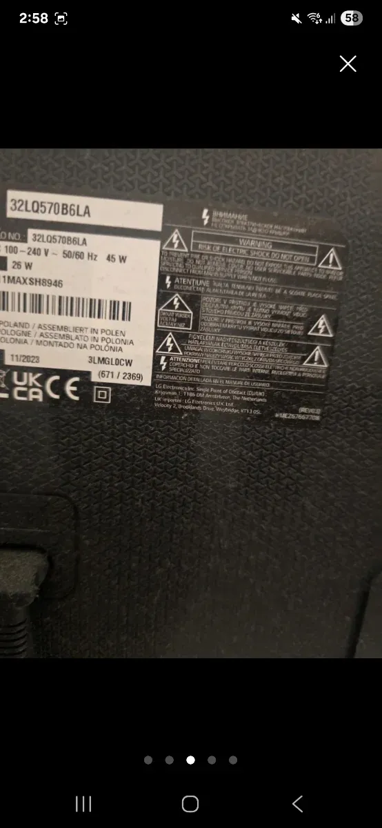 Televisor LG LED Negro