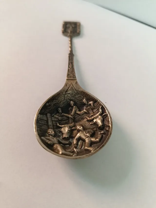 Cuchara Vizcaya Plata Grabada