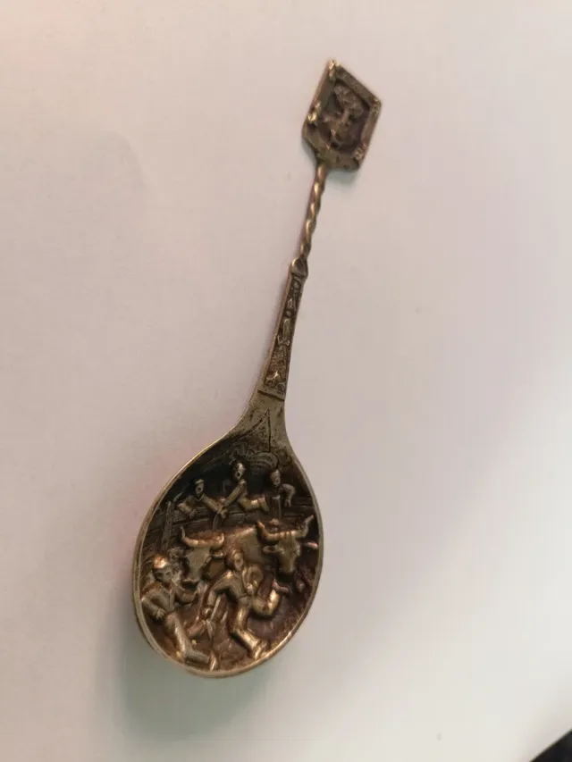 Cuchara Vizcaya Plata Grabada