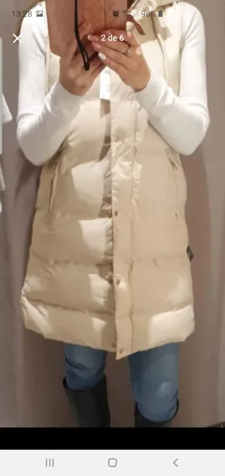 Chaleco largo Zara beige