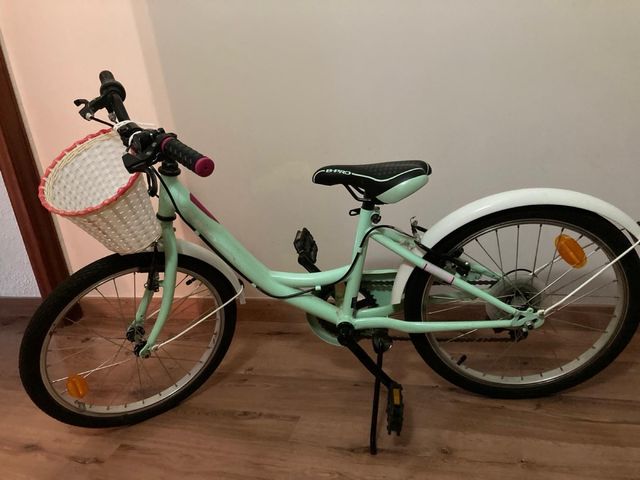 Bicicleta niña mint con cesta