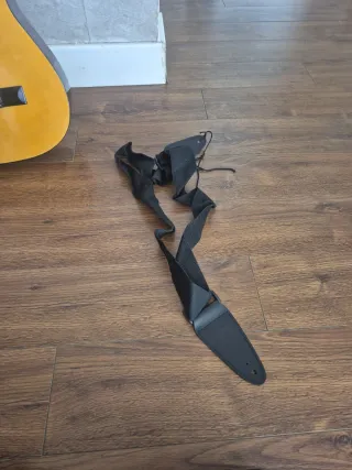 Guitarra española para niño con funda, reposapies