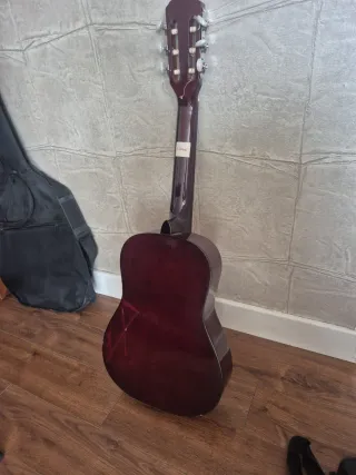 Guitarra española para niño con funda, reposapies