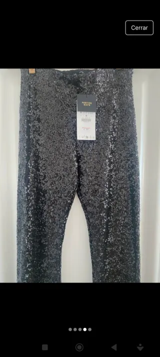 Pantalón lentejuelas negro