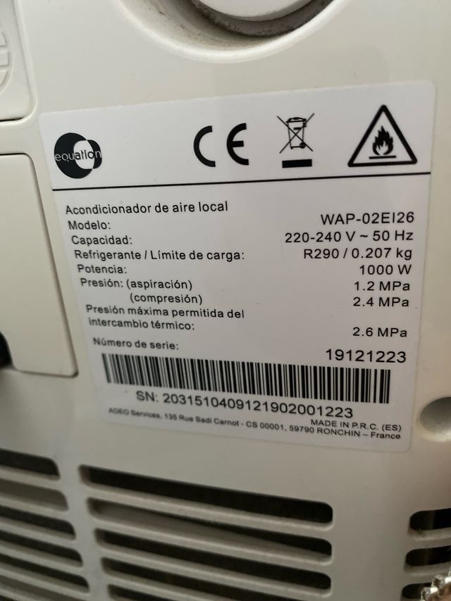 Aire Acondicionado Portátil Blanco no