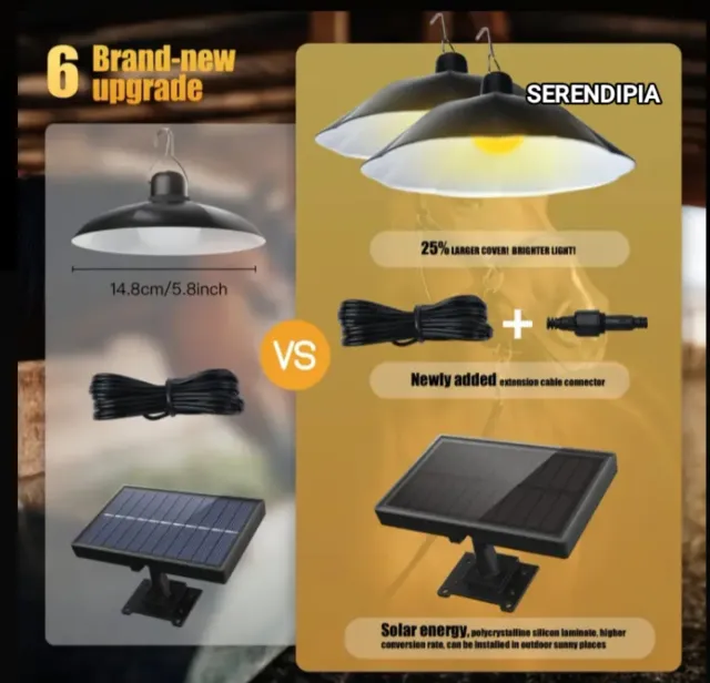 LÁMPARA SOLAR DOBLE EXTRA GRANDE (LUZ CÁLIDA)