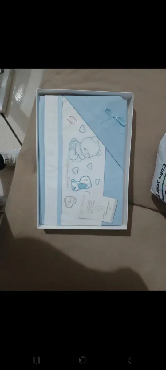 Completo lenzuola bimbo orsetto azzurro