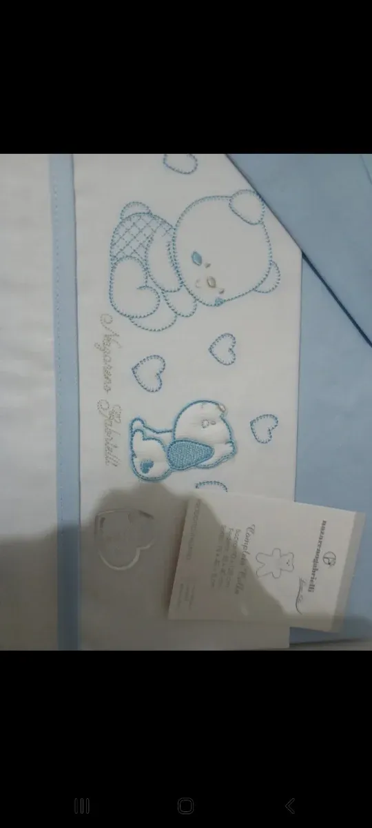 Completo lenzuola bimbo orsetto azzurro