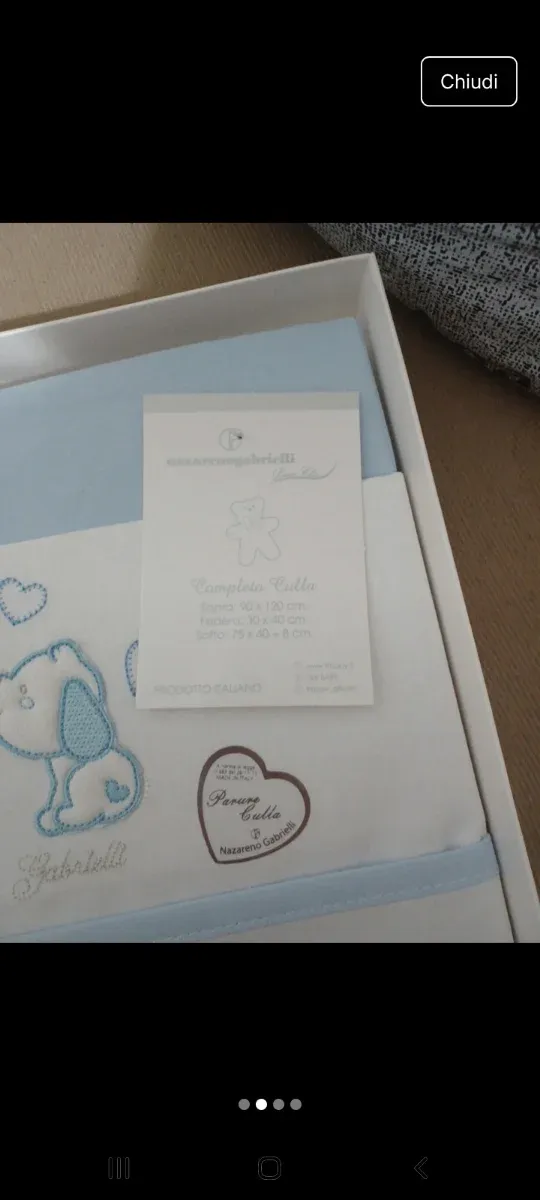 Completo lenzuola bimbo orsetto azzurro