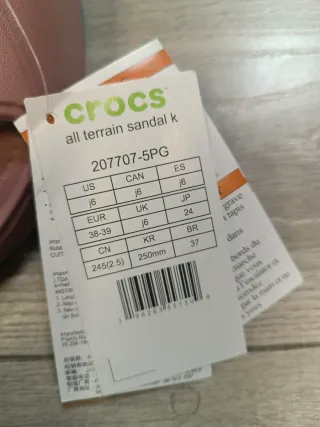 Crocs Classic All-Terrain Sandal K, Sandalia 38-39