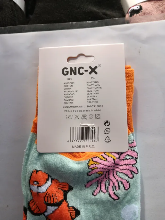 Calcetines GNC-X Peces Payaso Algodón Talla 40-46
