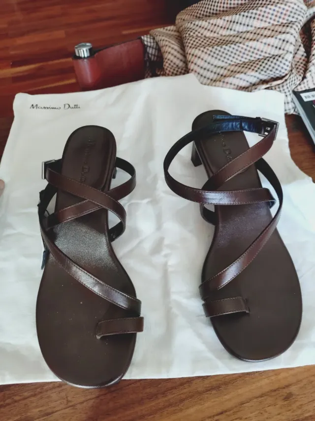 Sandalias Massimo Dutti Marrón Talla 38