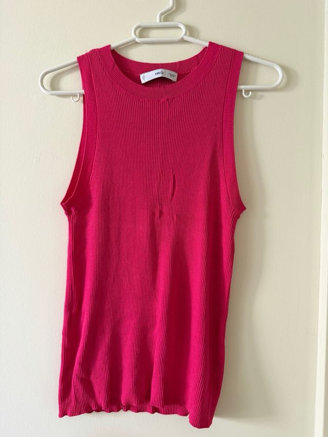 Camiseta sin mangas Mango rosa fucsia