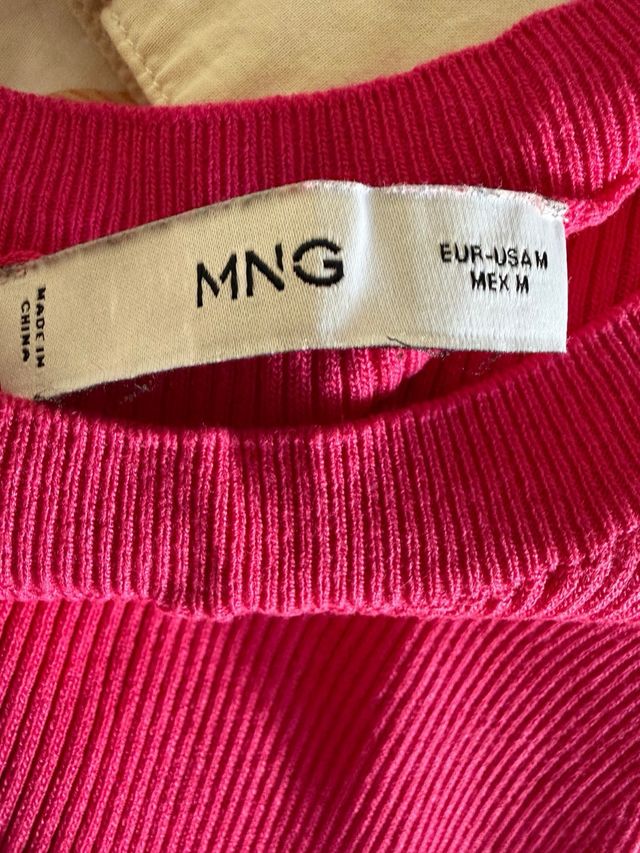 Camiseta sin mangas Mango rosa fucsia