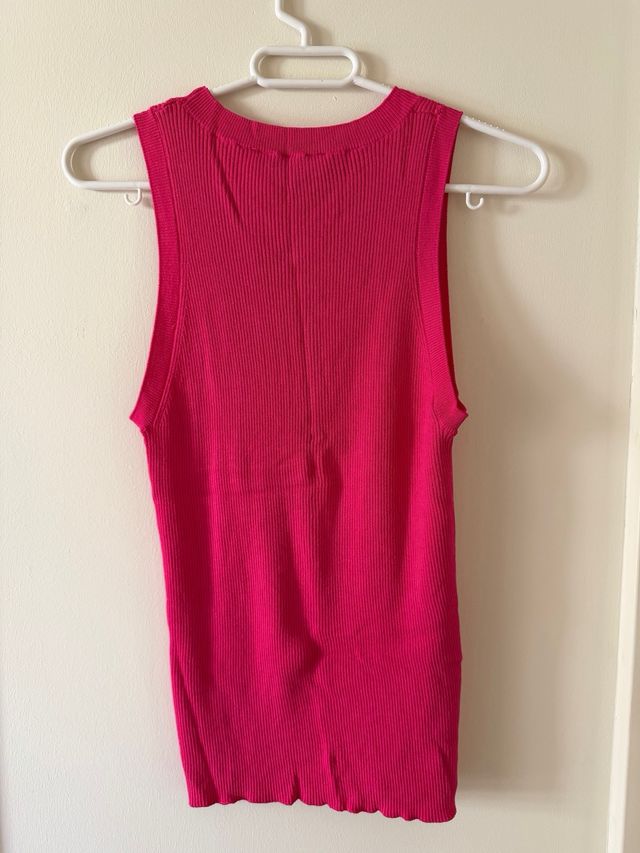 Camiseta sin mangas Mango rosa fucsia