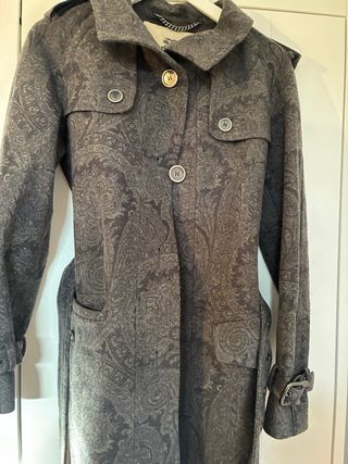 Abrigo Burberry Mujer Gris Estampado