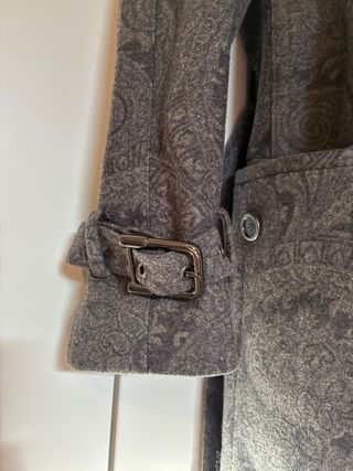 Abrigo Burberry Mujer Gris Estampado