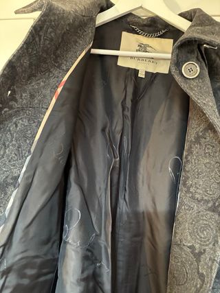 Abrigo Burberry Mujer Gris Estampado