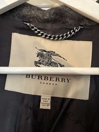 Abrigo Burberry Mujer Gris Estampado