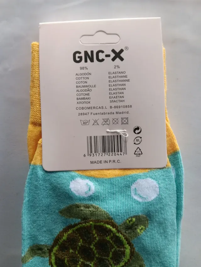 Calcetines GNC-X Tortugas Talla 40-46