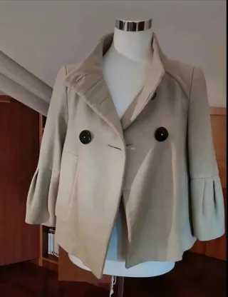 Zara Trench Corto Donna Panna Taglia S