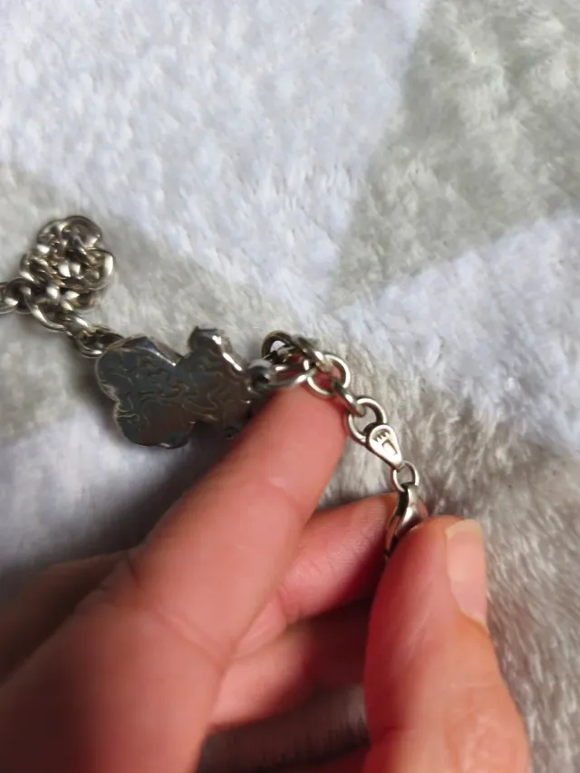 Pulsera Rolo Plata con Colgante Oso