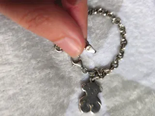 Pulsera Rolo Plata con Colgante Oso