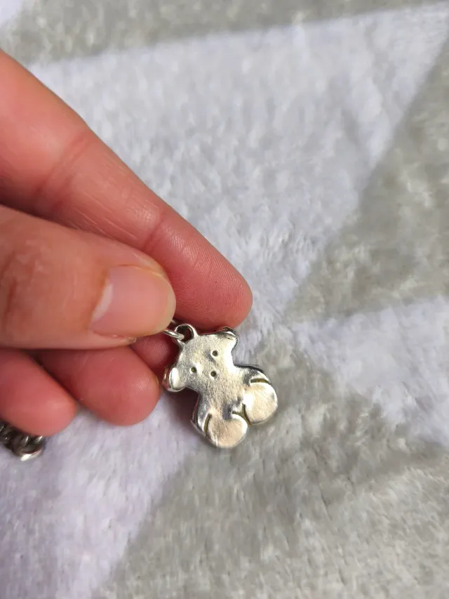 Pulsera Rolo Plata con Colgante Oso