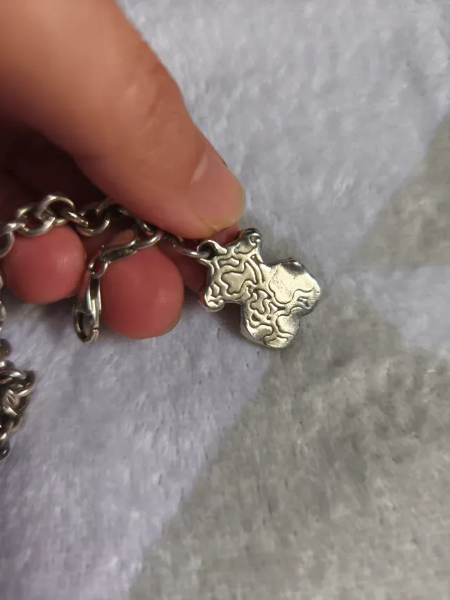 Pulsera Rolo Plata con Colgante Oso