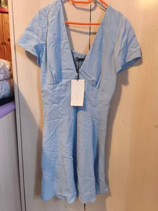 Vestido corto azul Zara