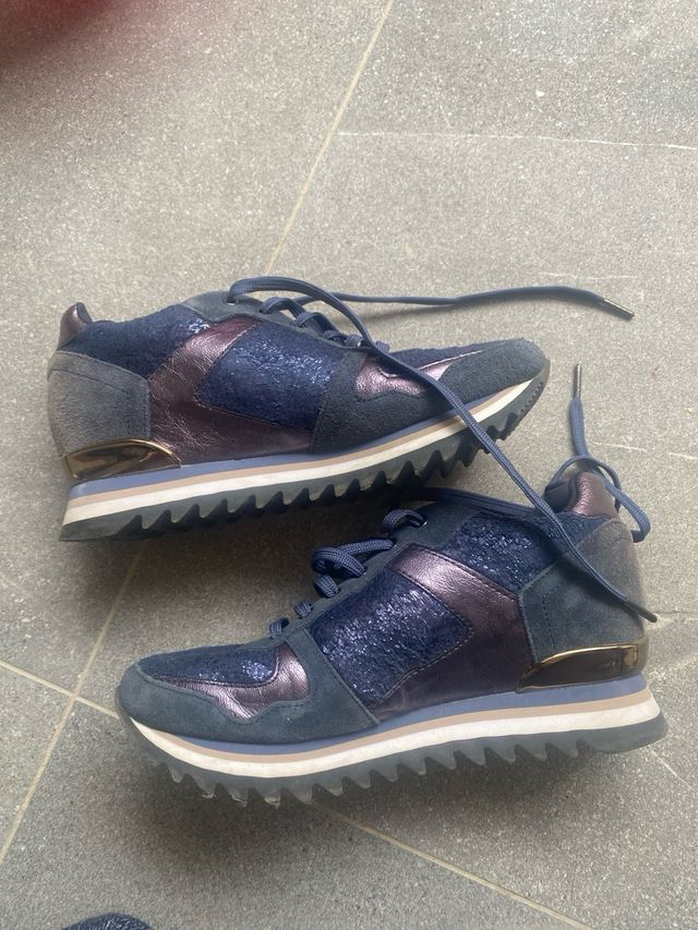 Zapatillas Gioseppo Azul y Plateado