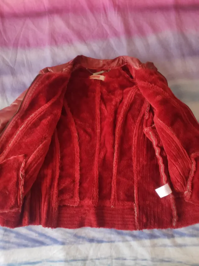 Cazadora efecto piel envejecido