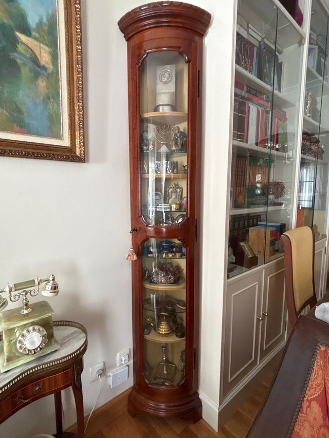 Mueble Esquinero Madera y Cristal