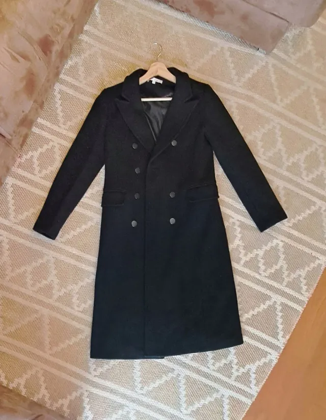 Abrigo paño Corte Inglés negro