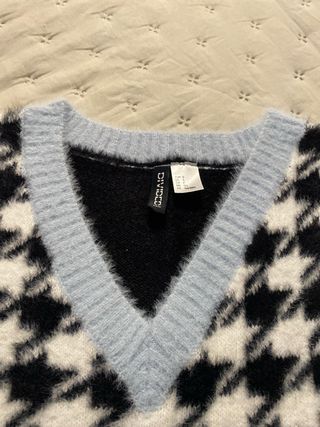 Chaleco H&M Houndstooth Azul Talla S