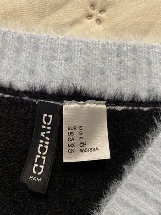 Chaleco H&M Houndstooth Azul Talla S