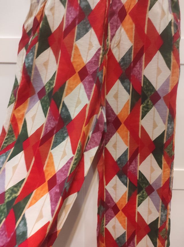 Pantalón ancho estampado multicolor