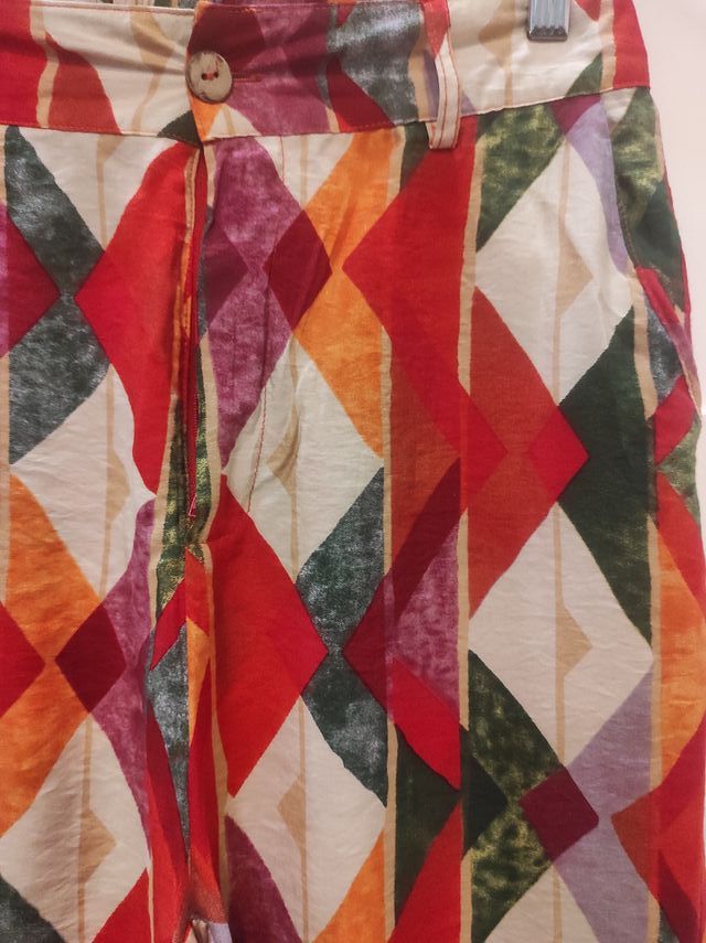 Pantalón ancho estampado multicolor