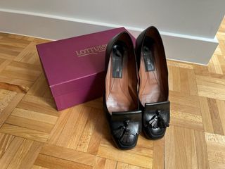 Zapatos Lottusse Piel Negros Talla 38.5