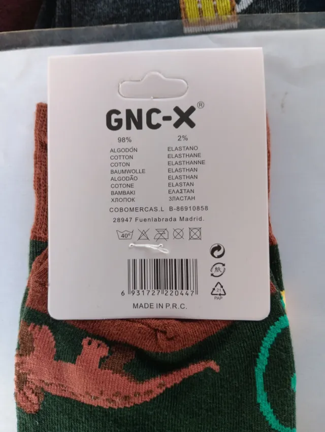 Calcetines GNC-X Dinosaurios Talla 40