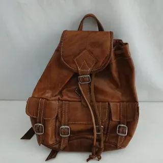 Mochila Artesanal Piel Marrón