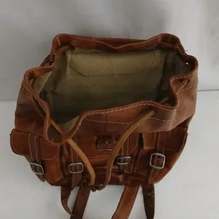 Mochila Artesanal Piel Marrón