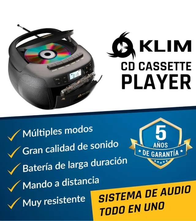 Reproductor CD/Casete KLIM Am/FM Bluetooth